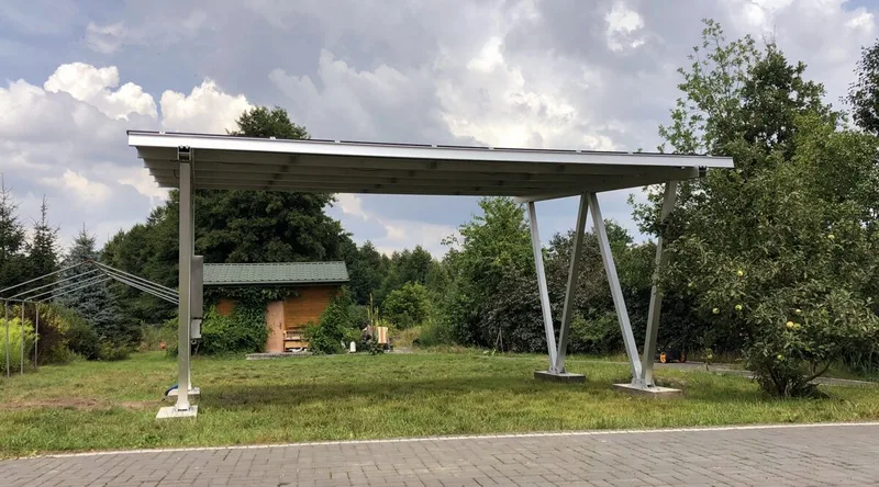 Alumīnija saules paneļu nojume 